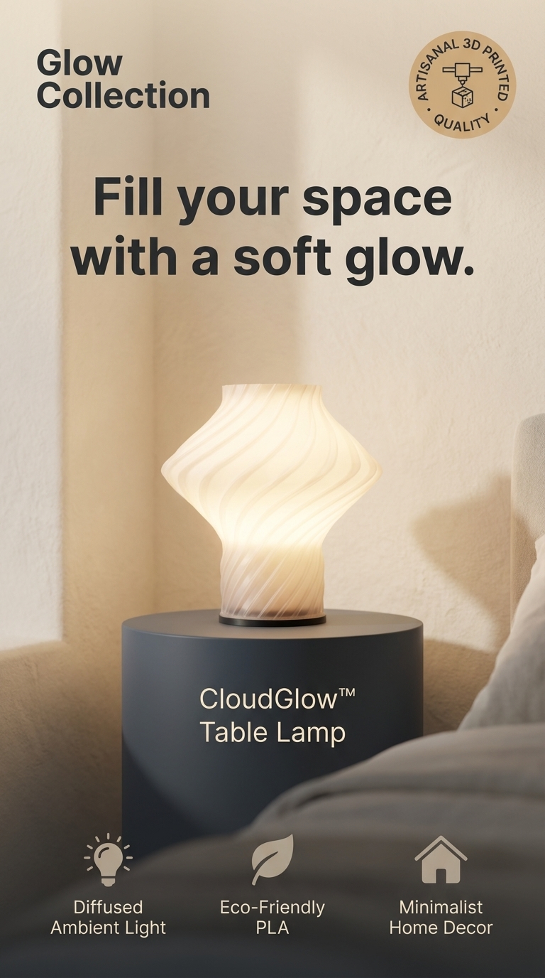 CloudGlow Modern Decorative Table Lamp | Home & Desk Lamp
